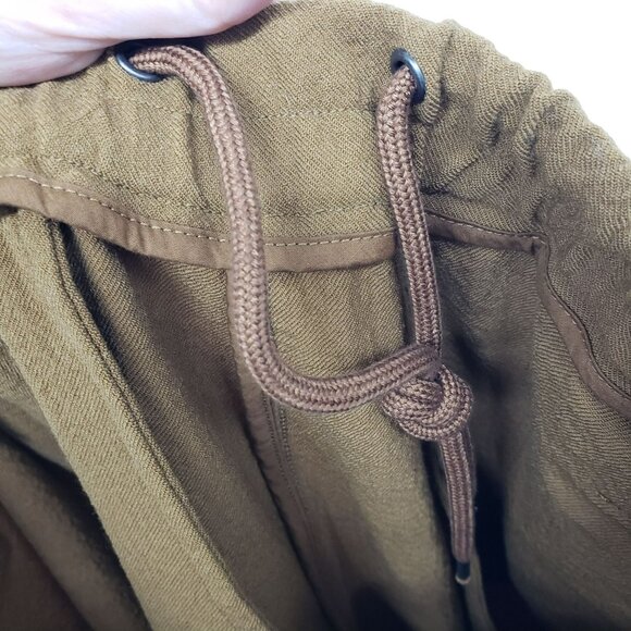 James Perse Camel Brown Cropped Twill Jogger Track Pants Womens - Picture 7 of 13